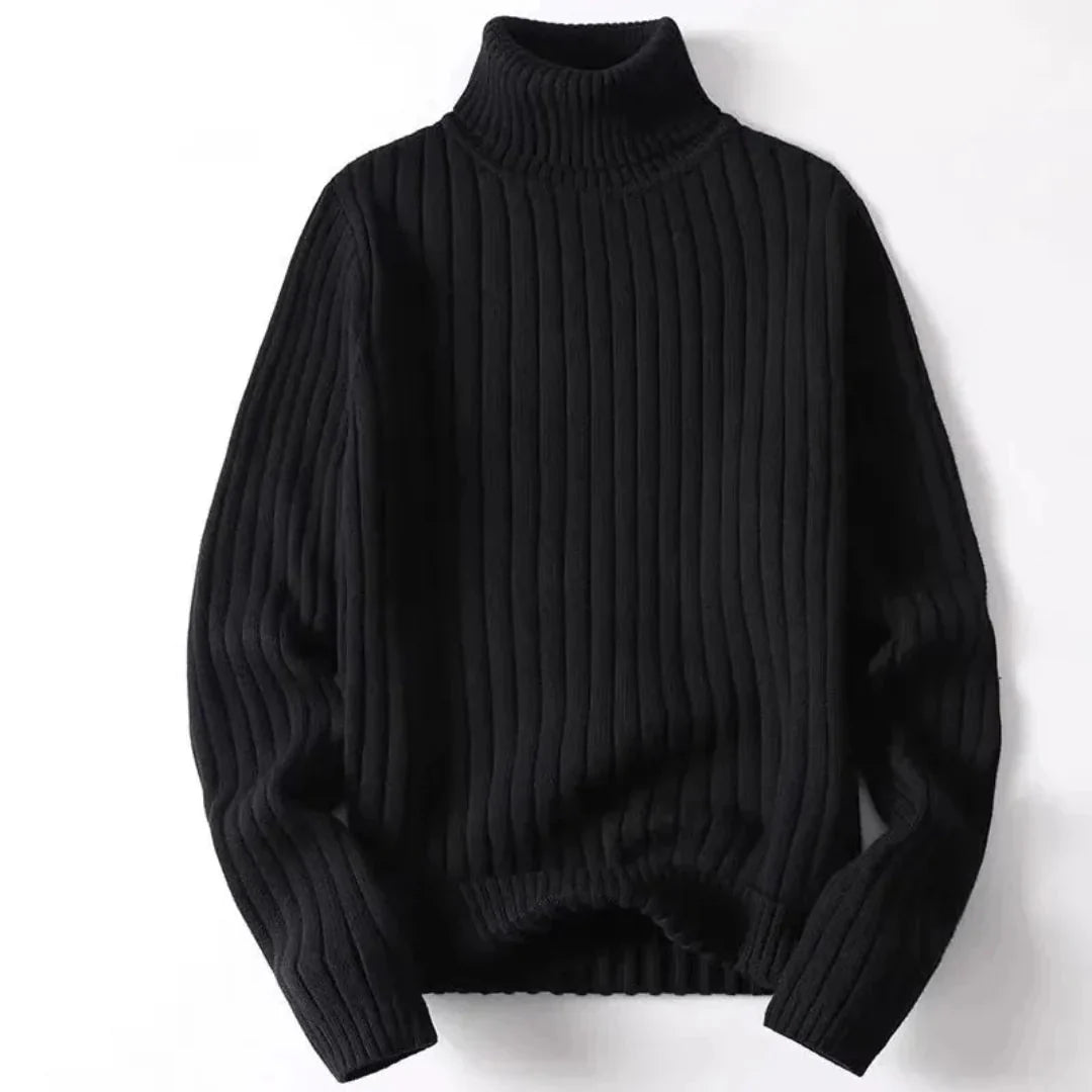 Oswald - Elegant classic rib knit with a high turtleneck for timeless style