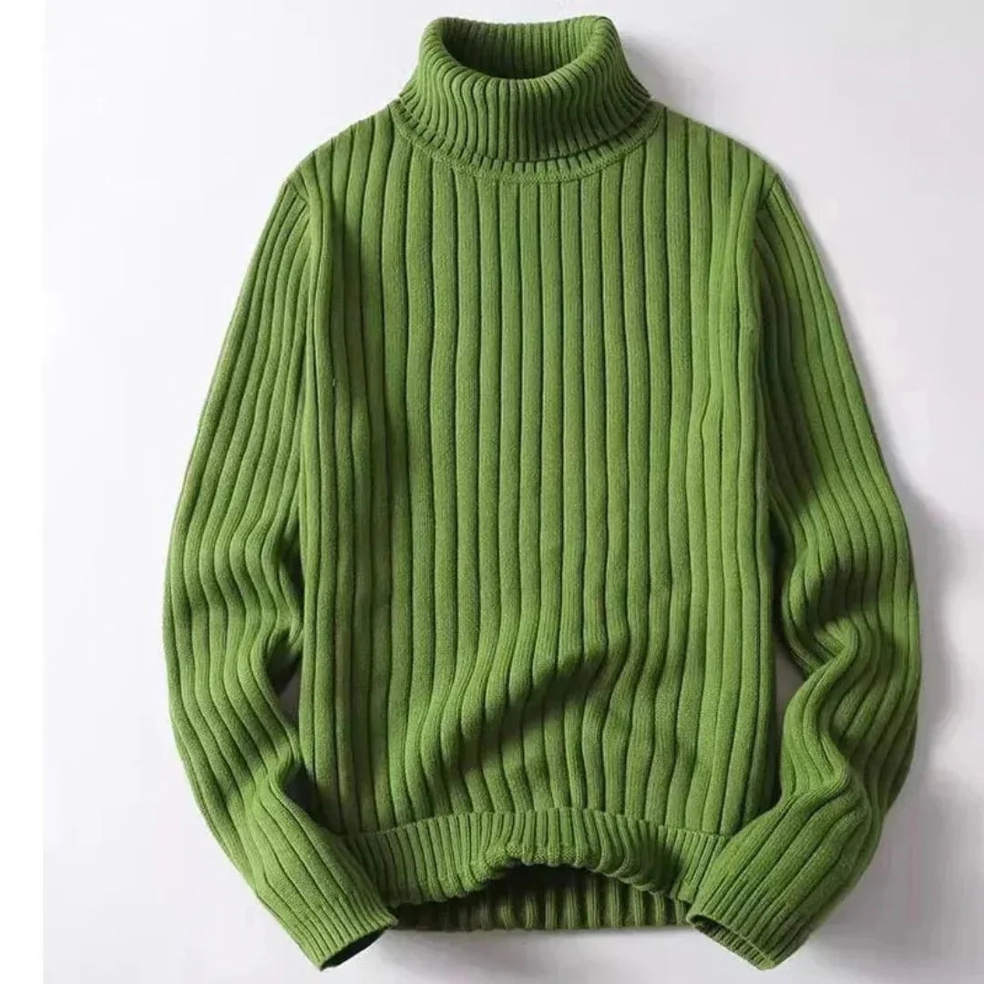 Oswald - Elegant classic rib knit with a high turtleneck for timeless style