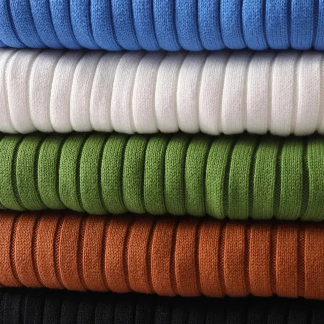 Oswald - Elegant classic rib knit with a high turtleneck for timeless style