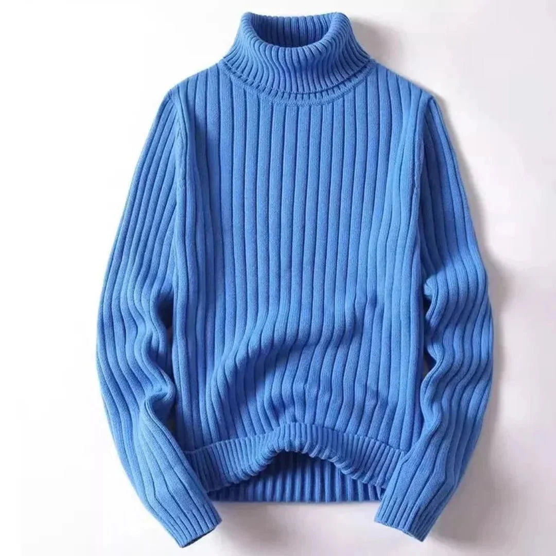 Oswald - Elegant classic rib knit with a high turtleneck for timeless style