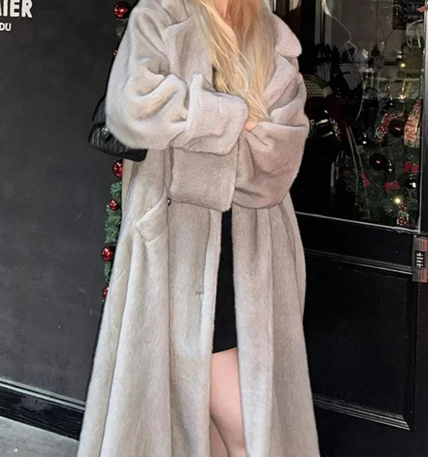 Ultra soft oversized faux mink down jacket for winter