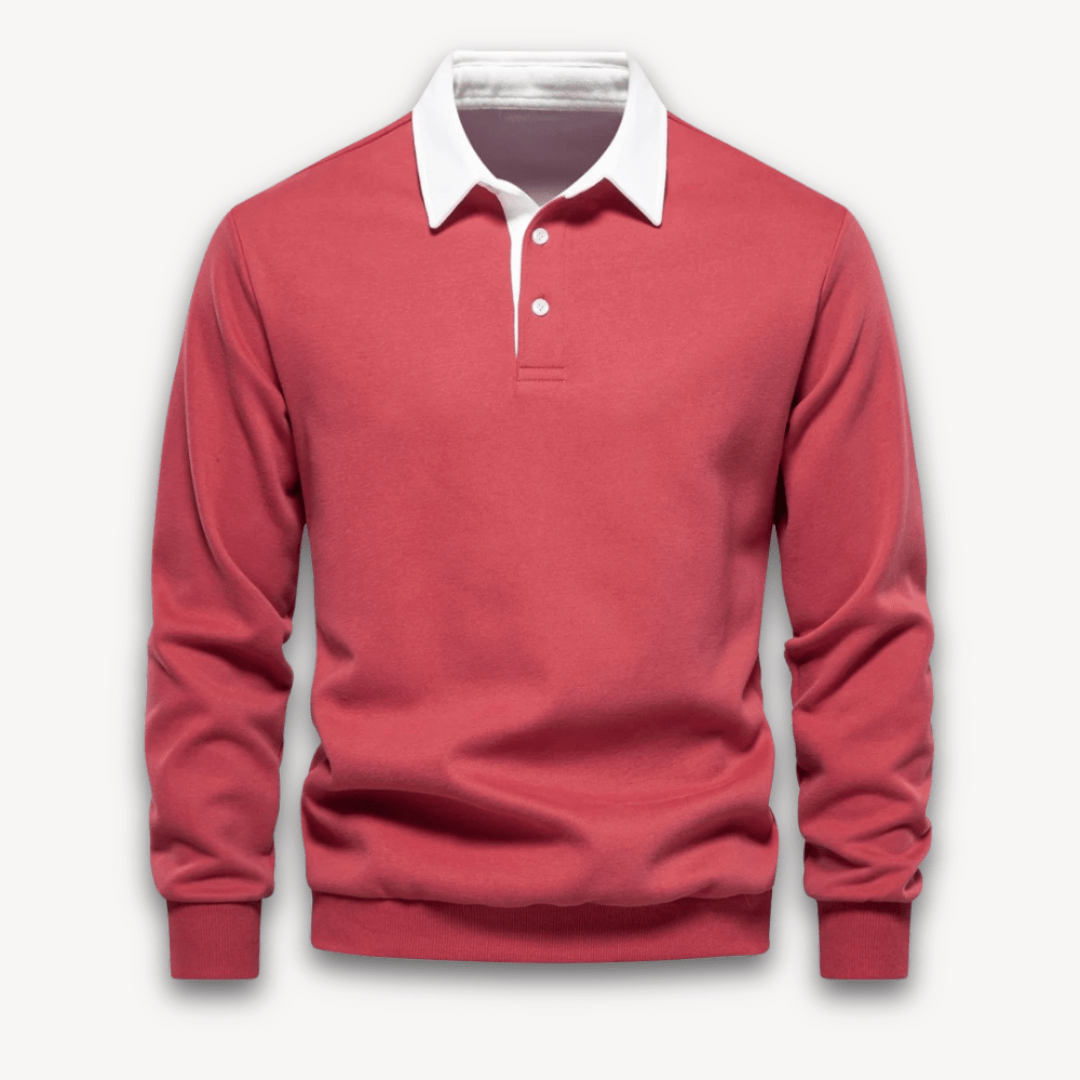 Rainer - Elegant classic long-sleeve polo sweater for stylish looks