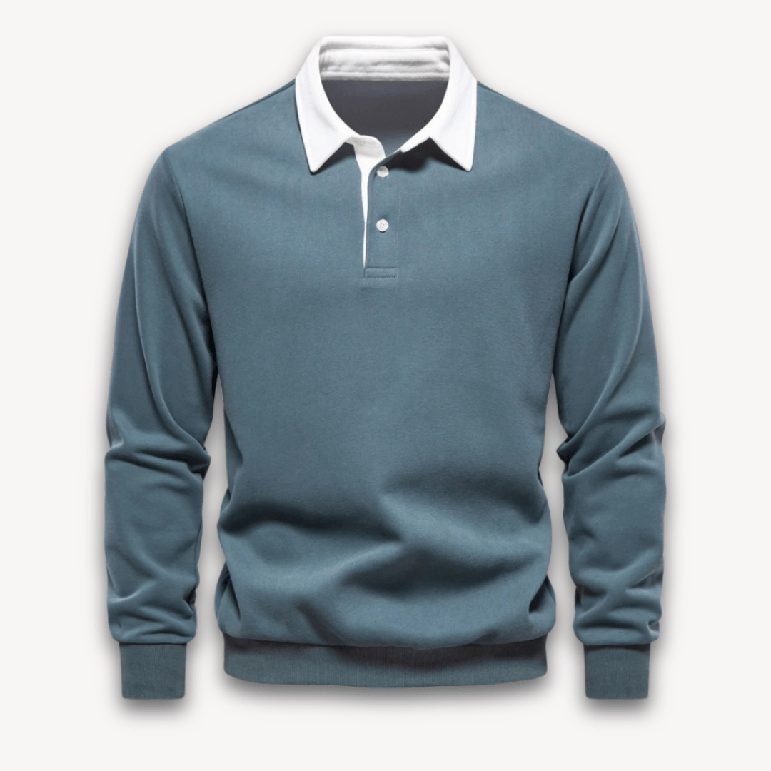 Rainer - Elegant classic long-sleeve polo sweater for stylish looks