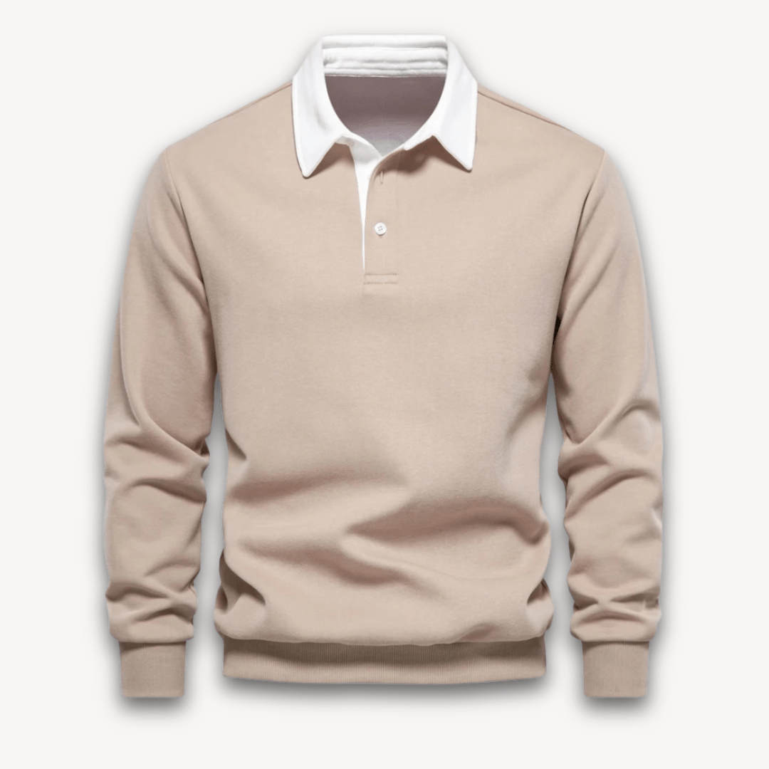 Rainer - Elegant classic long-sleeve polo sweater for stylish looks
