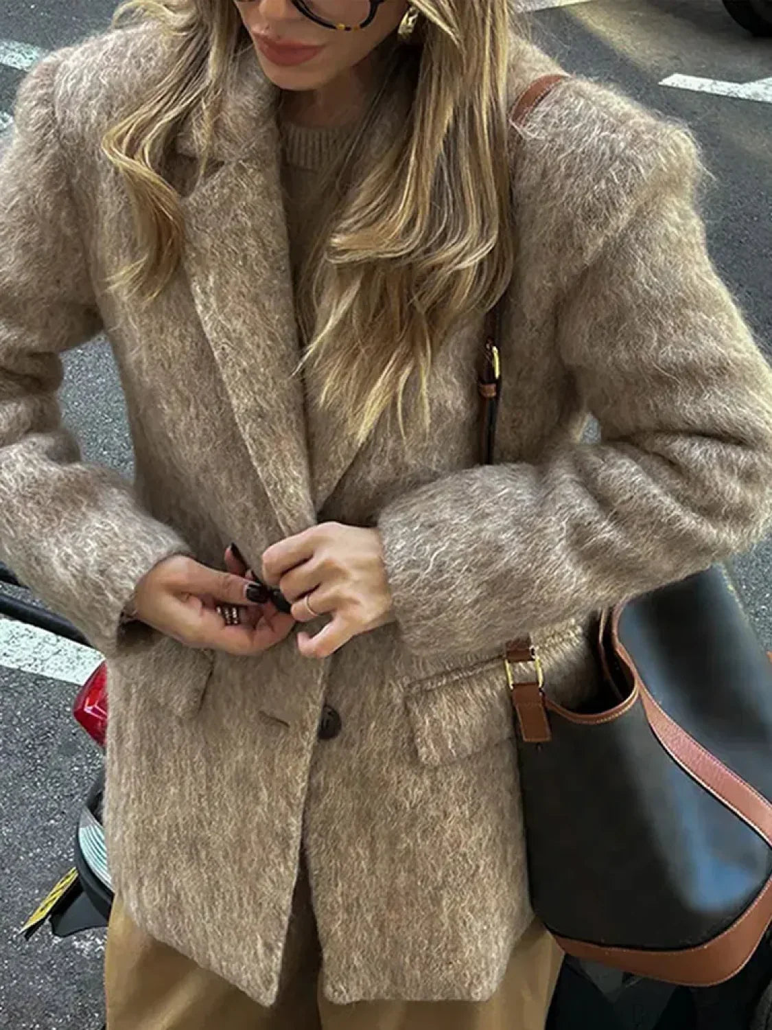 Elegant Retro Wool Button-Down Overcoat for Timeless Style