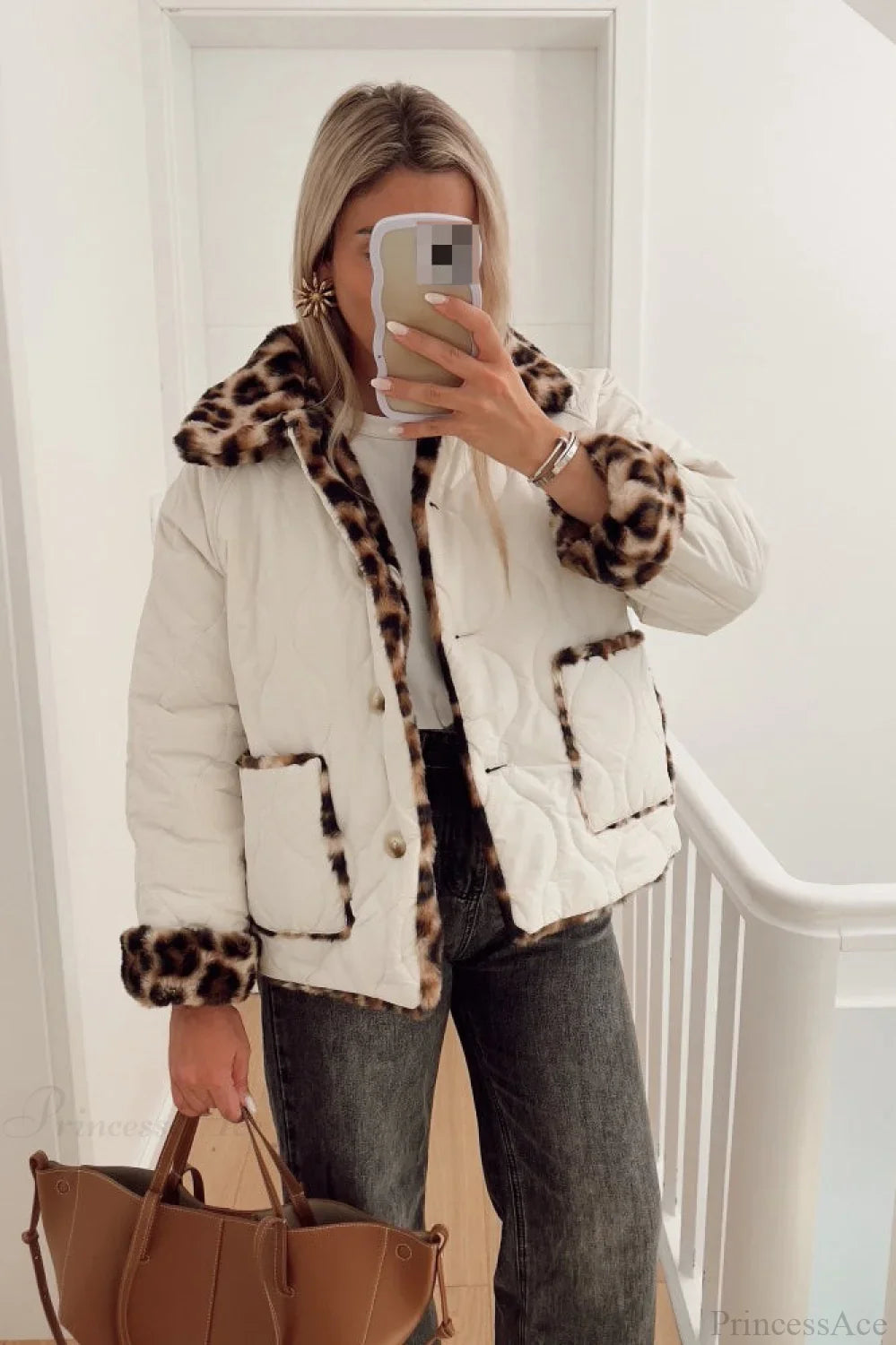 Reversible Cotton Leopard Print Coat for a Versatile Style