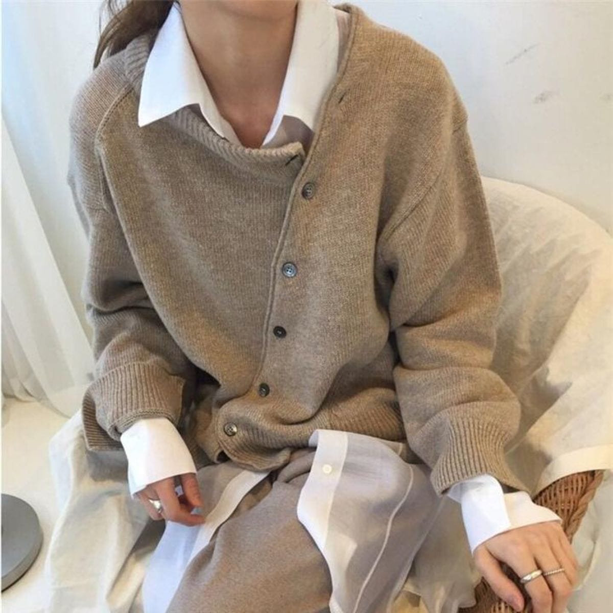 Chic Women's Asymmetrical Button-Front Cardigan
