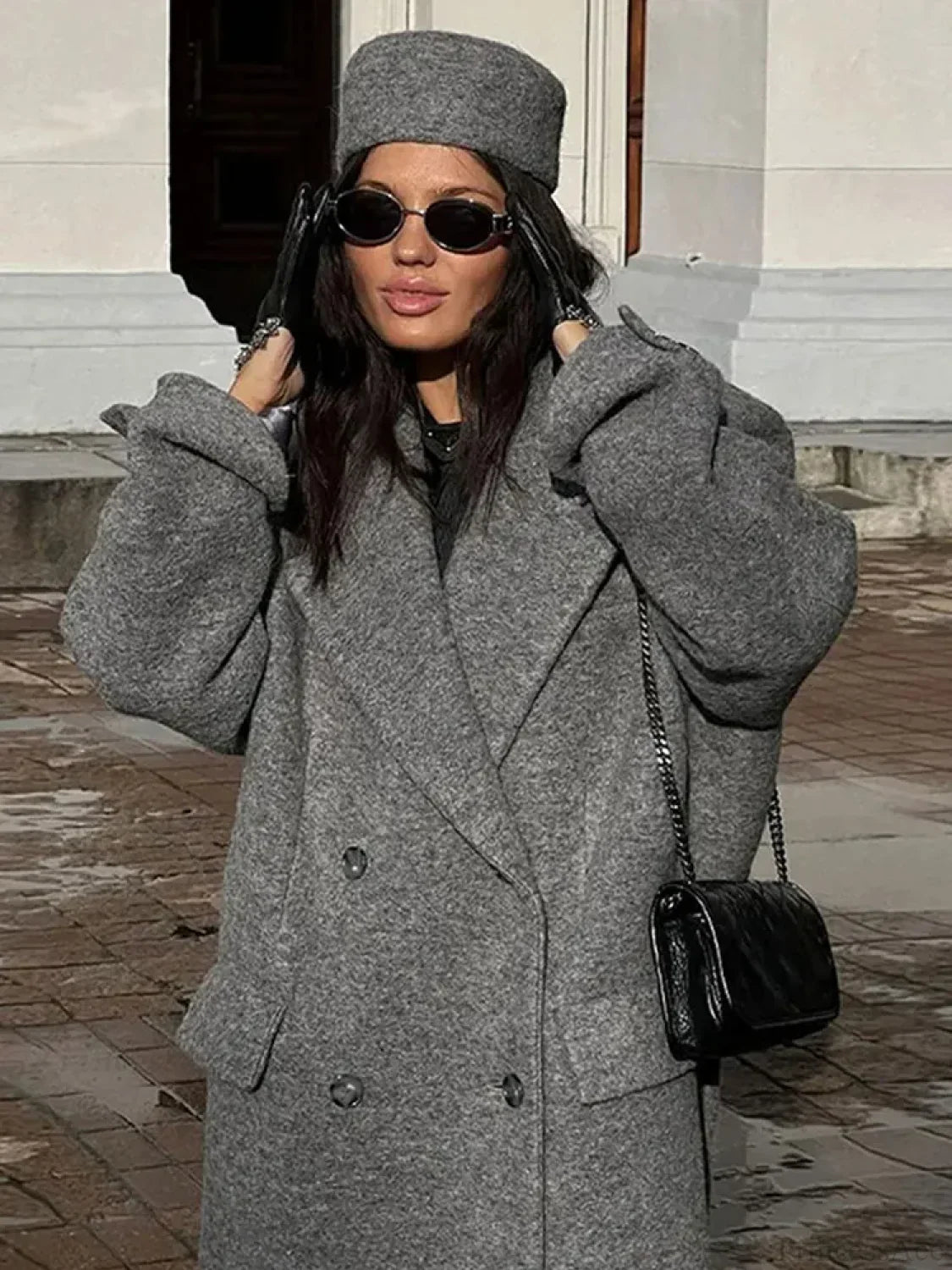 Casual Solid Turn-Down Collar Loose Fit Overcoat for Stylish Comfort