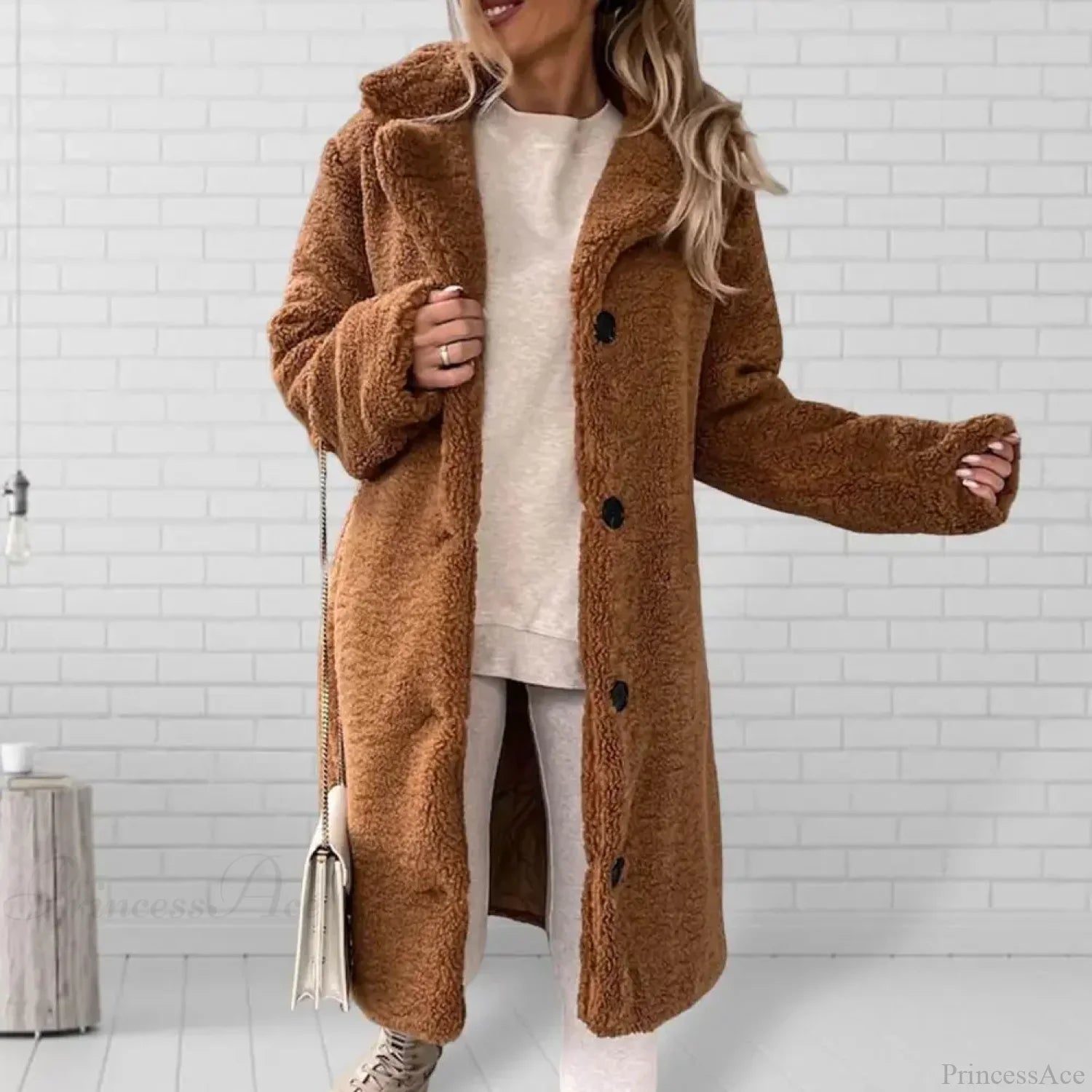 Elegant Solid Woolen Belted Coat for a Classic, Cozy Look