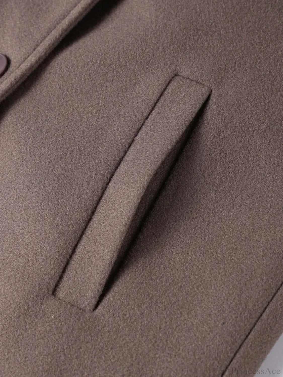 Solid Wool Outerwear with Revers and Elegant Long Sleeves