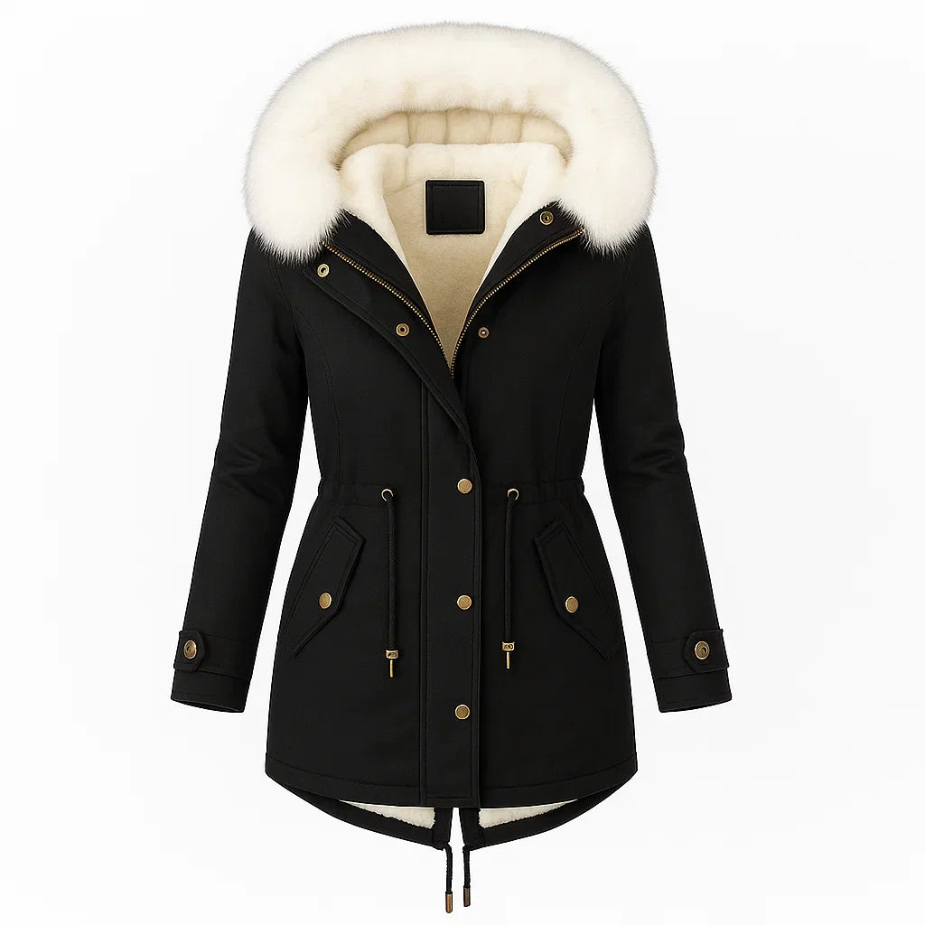 Aurora | Luxe Black Winter Coat with Timeless Elegance