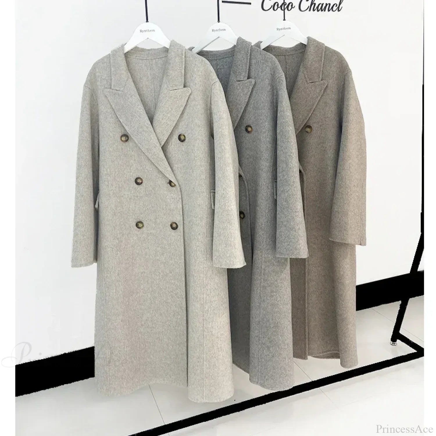 Elegant Turn-Down Collar Cashmere Wool Overcoat for Timeless Style