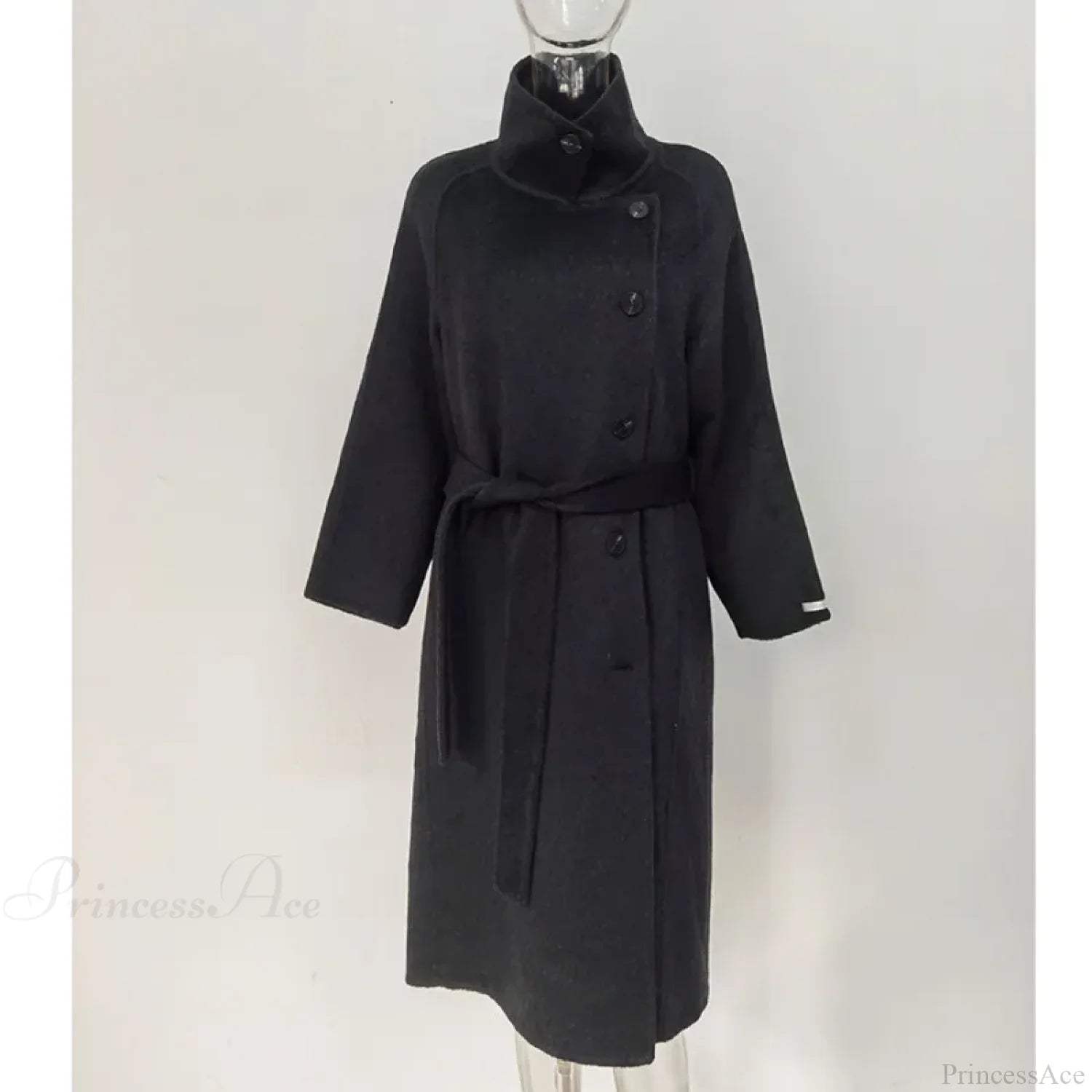 Wool cardigan with turtleneck and single-button overcoat