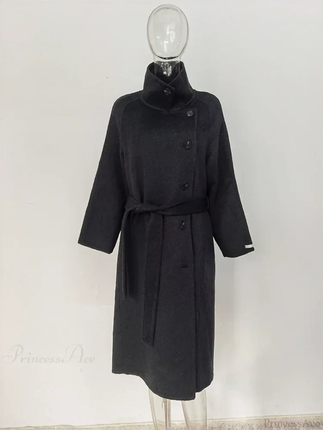 Wool cardigan with turtleneck and single-button overcoat