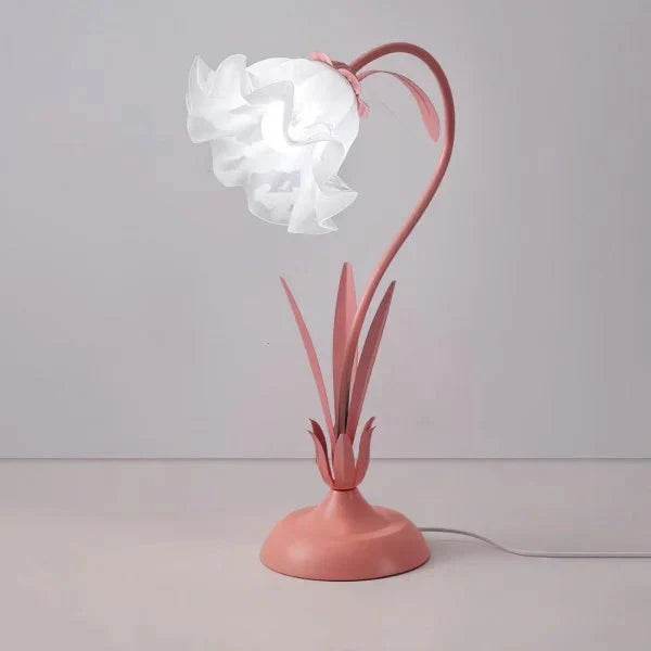 Elegant vintage table lamp with adjustable floral design