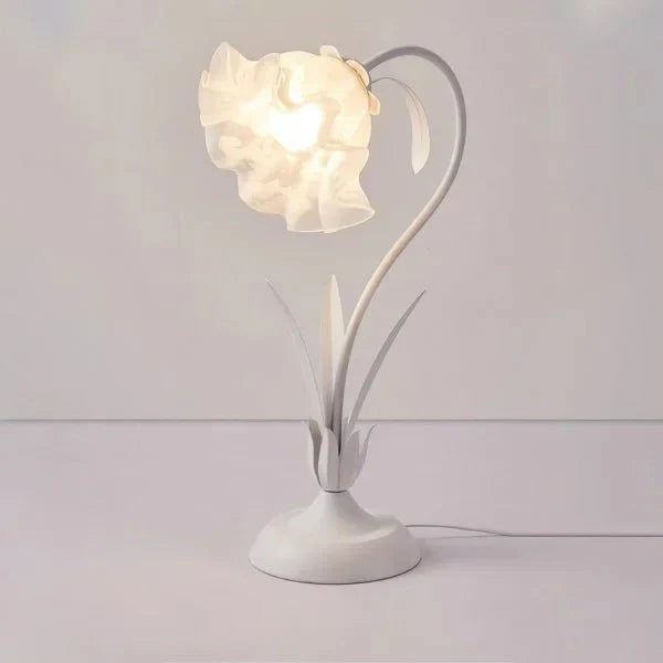 Elegant vintage table lamp with adjustable floral design