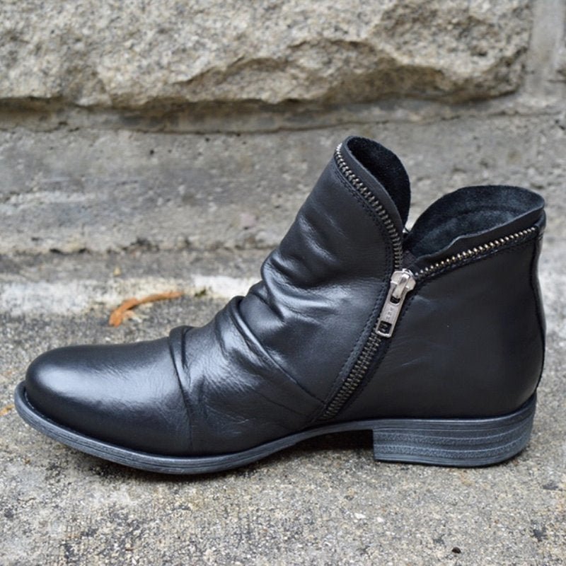 Sleek Zippered Ankle Boots for Effortless Chic