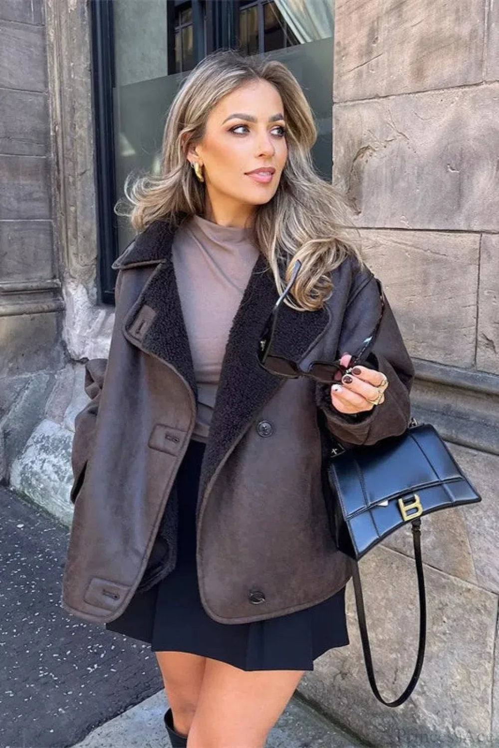 Vintage Reversible Fleece Coat, Warm and Elegant, Loose Fit and Fashionable