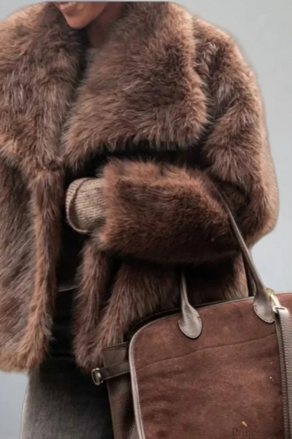 Vintage Solid Color Minimalist Faux Leather Coat