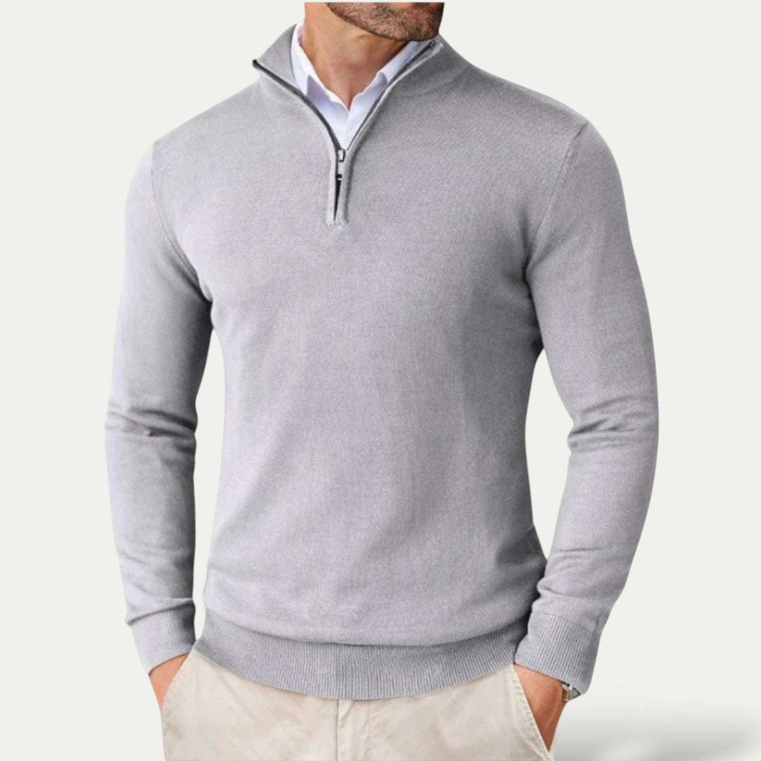 Werner - Elegant Cashmere Half-zip Sweater with Long-Sleeve Comfort