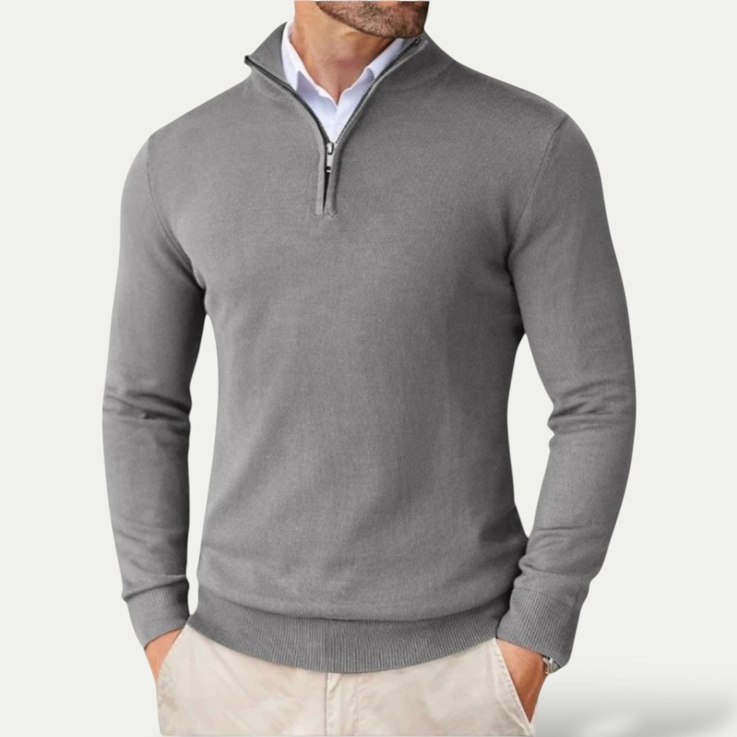 Werner - Elegant Cashmere Half-zip Sweater with Long-Sleeve Comfort
