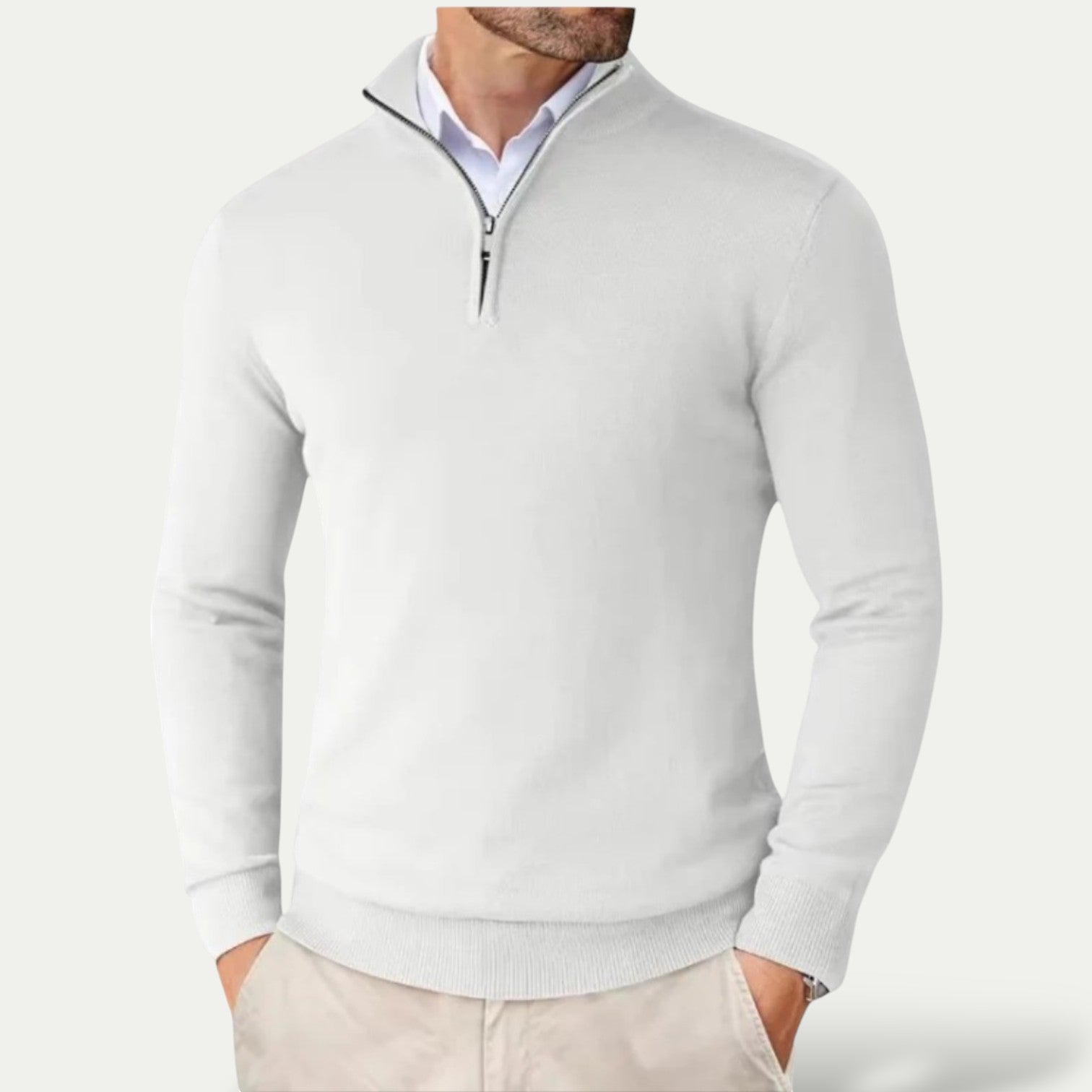 Werner - Elegant Cashmere Half-zip Sweater with Long-Sleeve Comfort