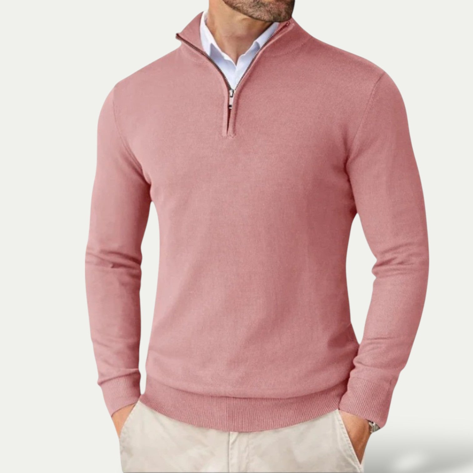 Werner - Elegant Cashmere Half-zip Sweater with Long-Sleeve Comfort