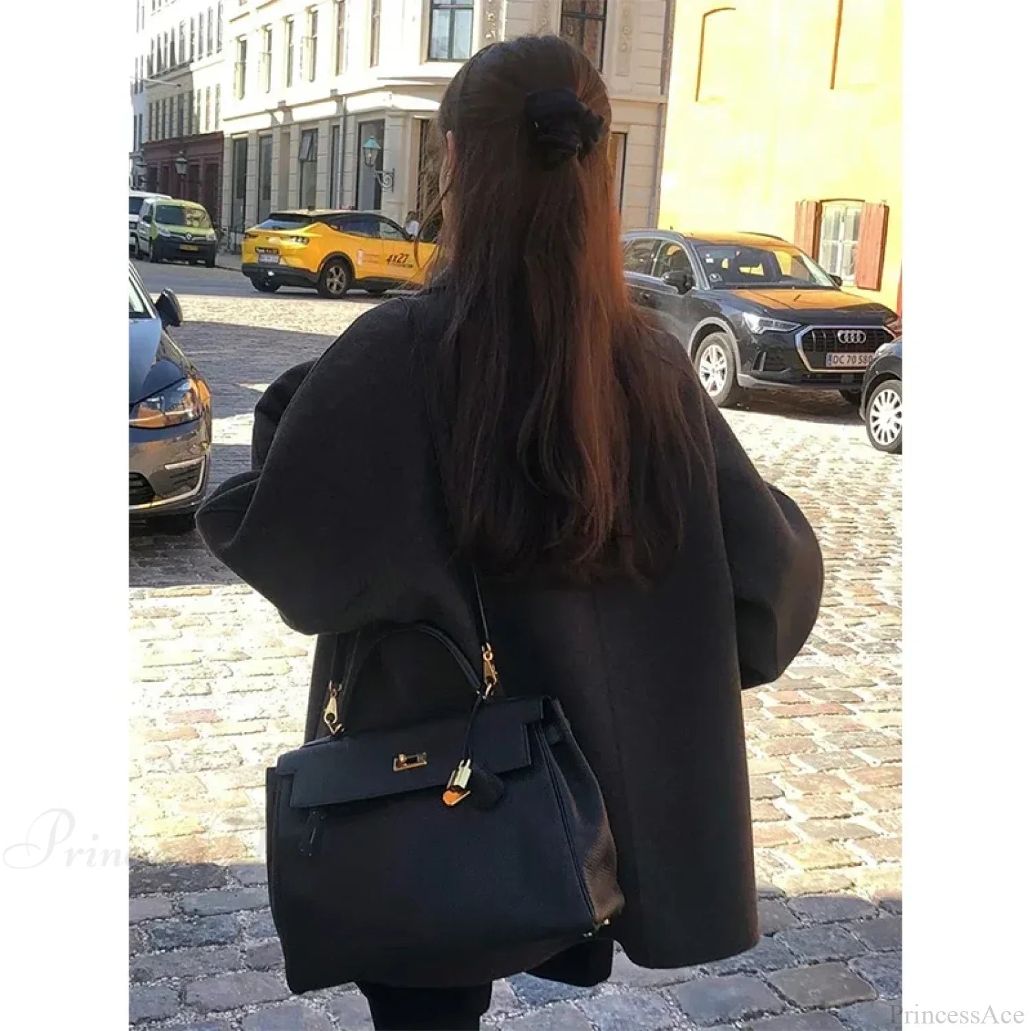 U-Neck Wool Blends Vintage Korean Streetwear Overcoat for Stylish Comfort